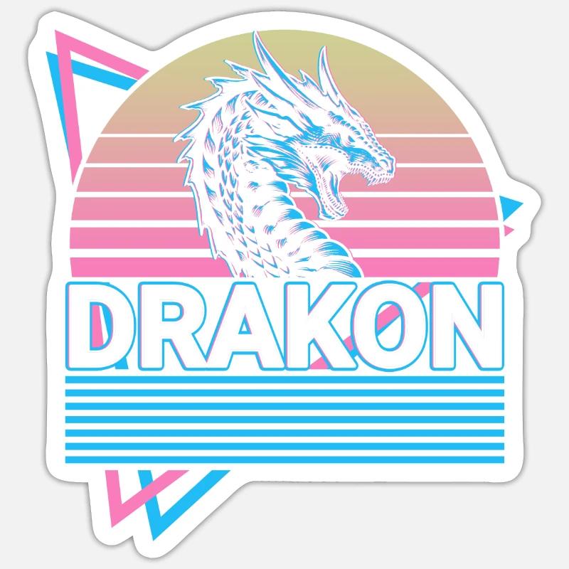 Drakon Giant Serpent Mythical Creature Greek - Sticker size S (10 x 10 cm) - white matte