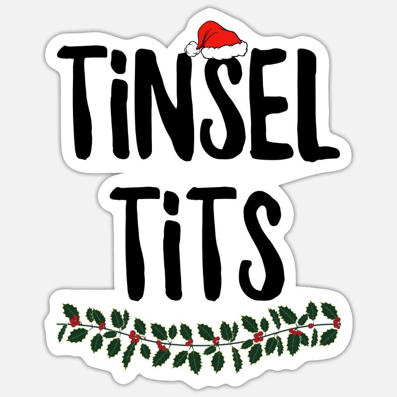 Tinsel Tits - Sticker size S (10 x 10 cm) - white matte