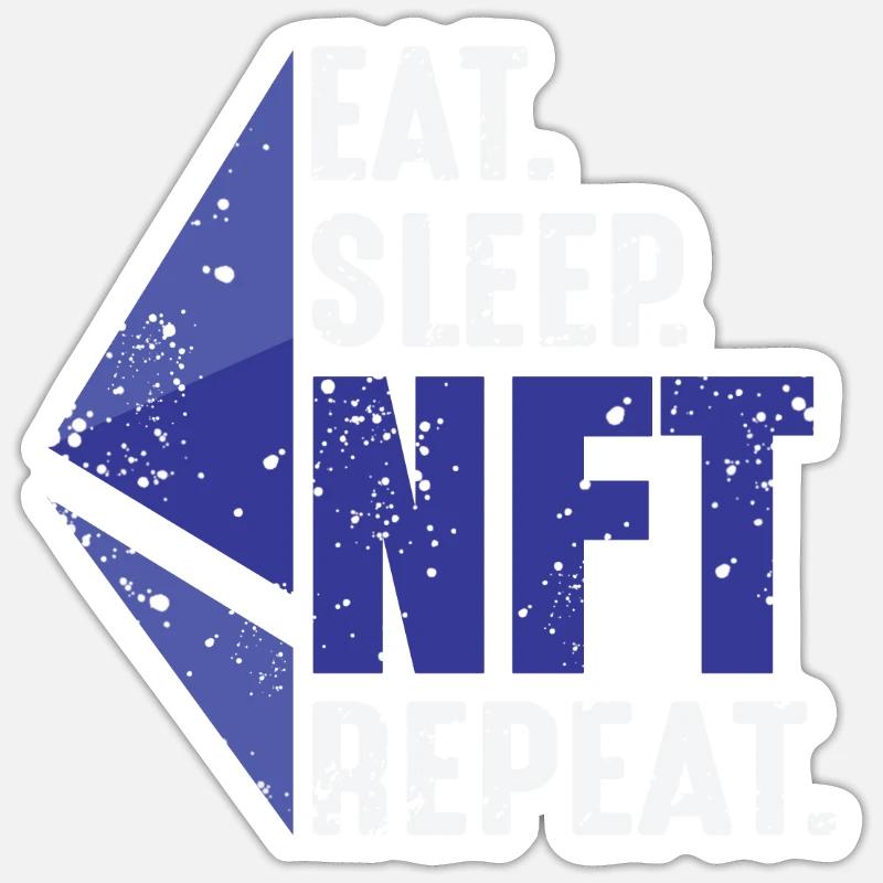 I sleep NFT repeated token virtual Sticker size S (10 x 10 cm)