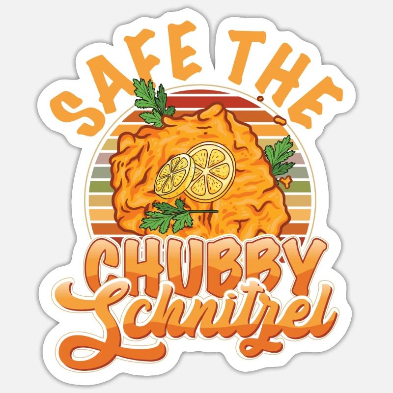 Safe the Chubby Schnitzel - Sticker Größe S (10 x 10 cm) - Mattweiß