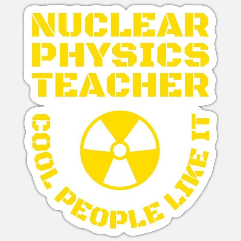 Physique Phyiker Physique nucléaire - Sticker taille S (10 x 10 cm) - blanc mat
