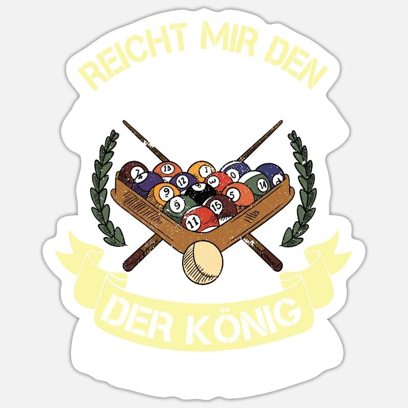 Reicht Mir Den Queue Ihr Narren Billard Pool - Sticker Größe S (10 x 10 cm) - Mattweiß