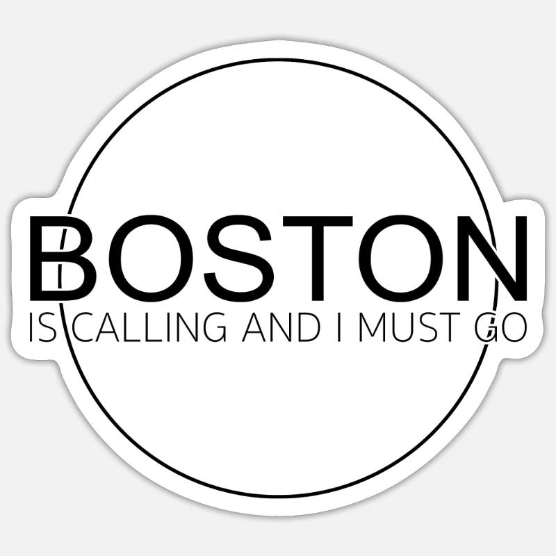 Dicton de Boston - Sticker taille S (10 x 10 cm) - blanc mat