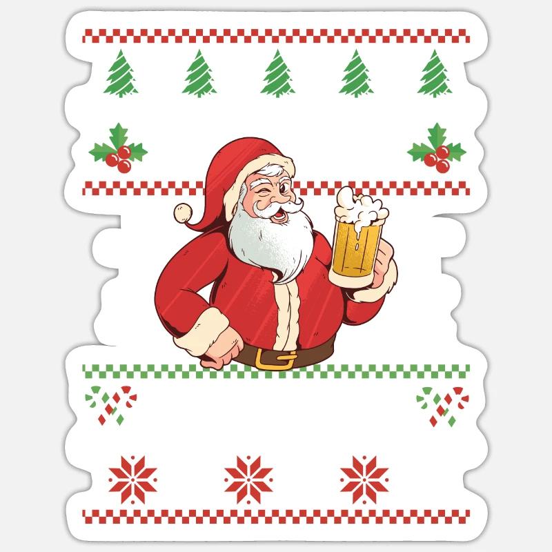 Joyeux Beermas - Sticker taille S (10 x 10 cm) - blanc mat