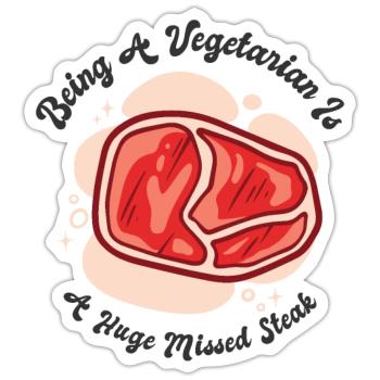 Steak Lover Meat Foodie Steak Meat Lover Beef - Sticker size S (10 x 10 cm) - white matte - Front