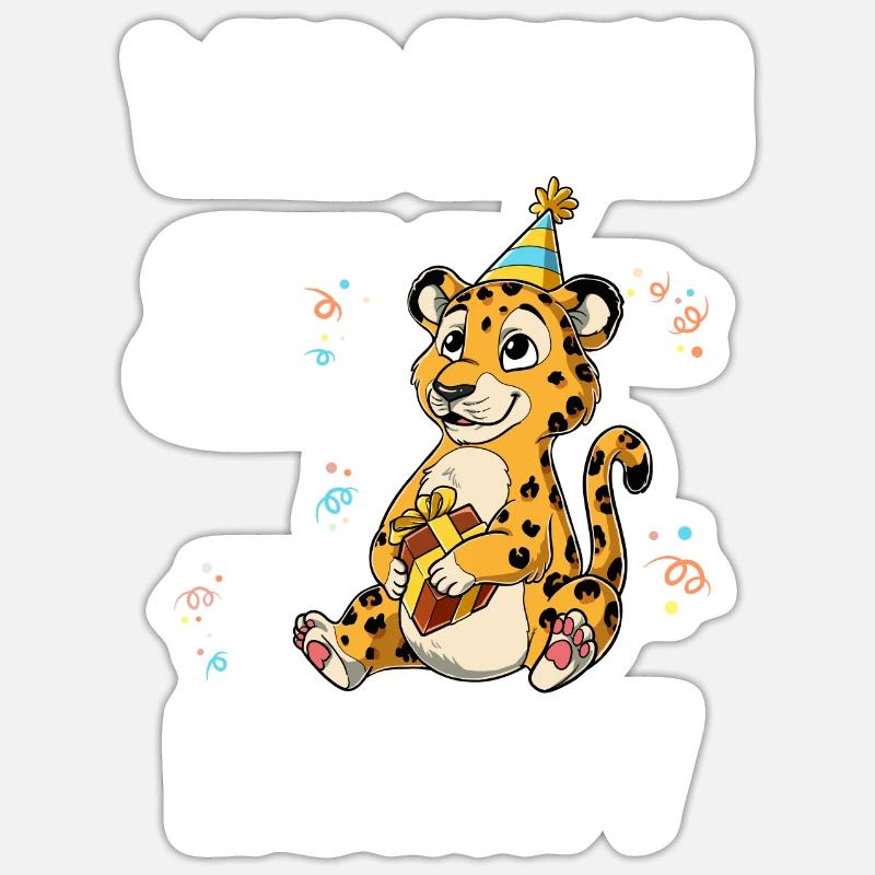 7. Geburtstag Leopard Wild Frech Und Endlich 7 - Sticker Größe S (10 x 10 cm) - Mattweiß