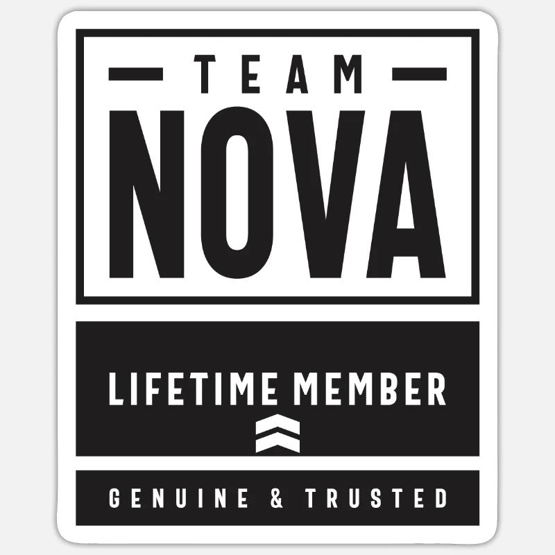 Benutzerdefinierter Name von Nova - Sticker Größe S (10 x 10 cm) - Mattweiß