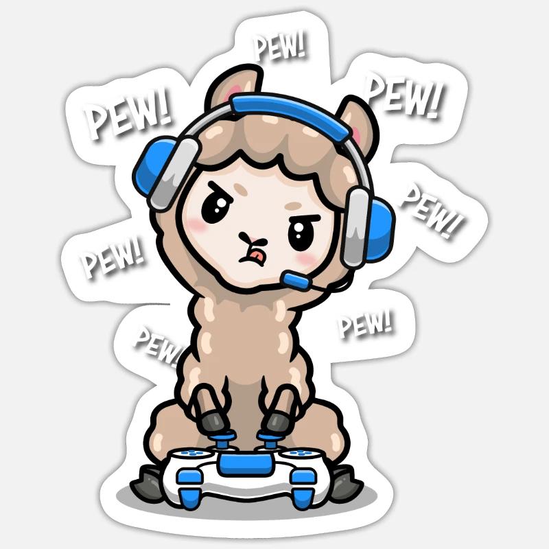 Lama - Sticker Größe S (10 x 10 cm) - Mattweiß