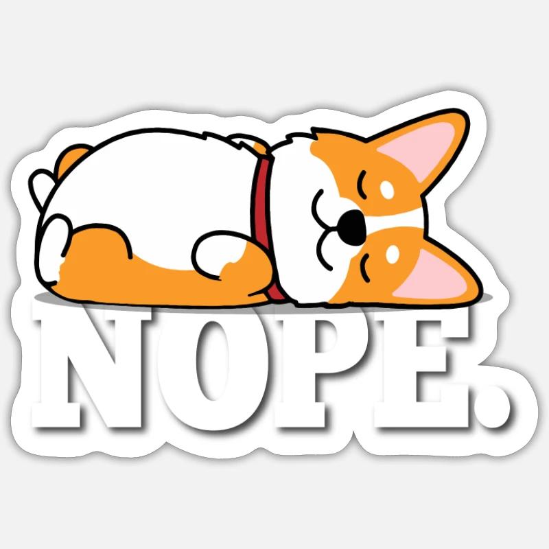 Corgi - Sticker Größe S (10 x 10 cm) - Mattweiß