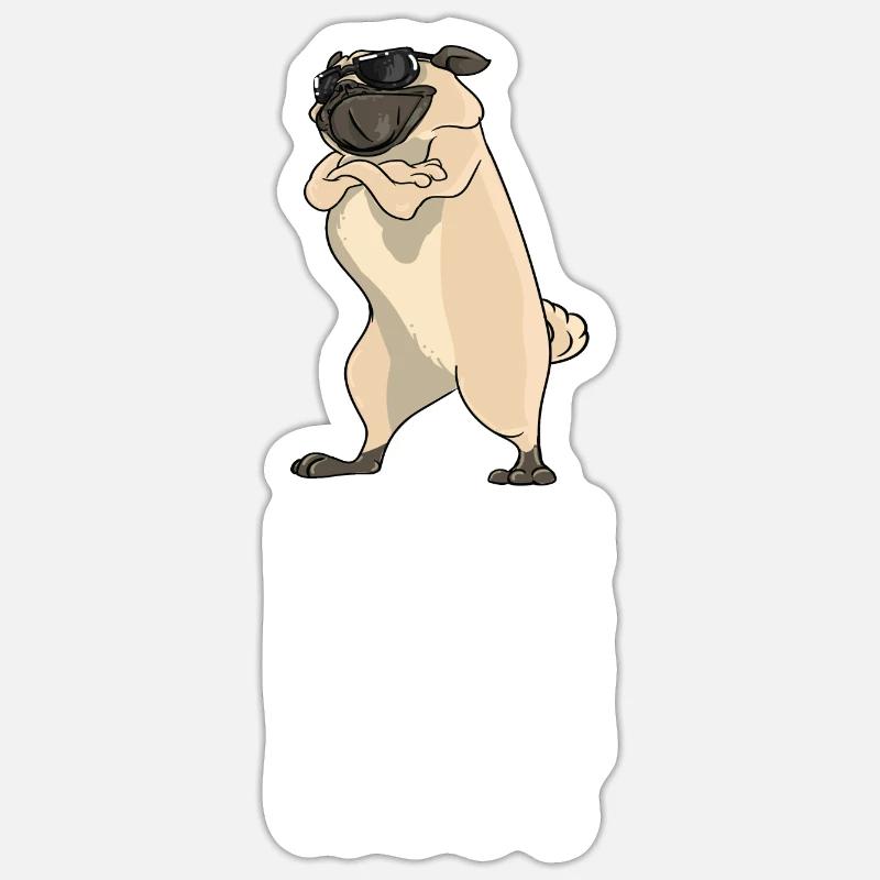 A Pug Solves Most Of My Problems - Sticker Größe S (10 x 10 cm) - Mattweiß
