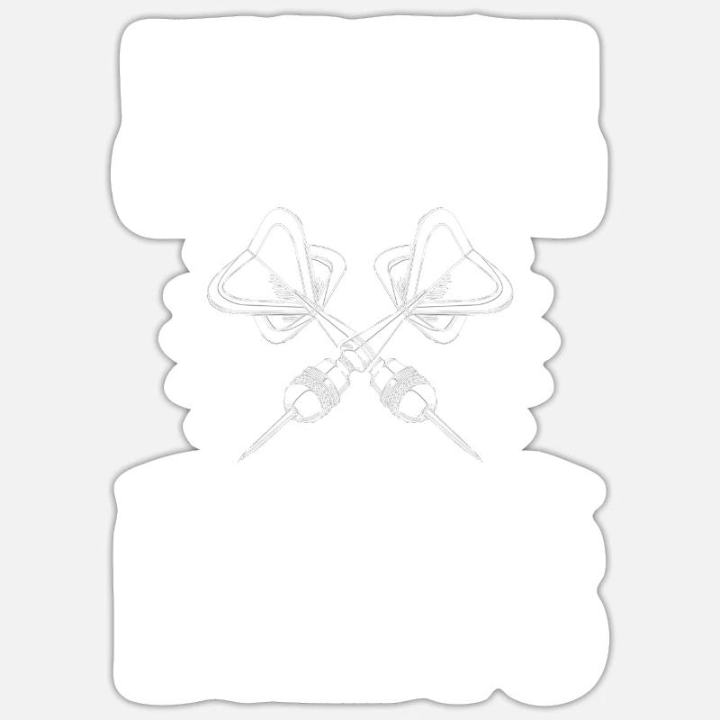 Darts Darts Darts Darts Équipe Fléchettes Événement de fléchettes - Sticker taille S (10 x 10 cm) - blanc mat