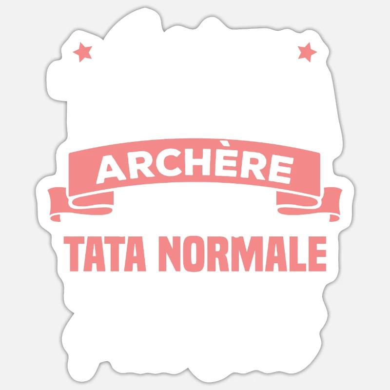 Je suis une tata archère - Sticker taille S (10 x 10 cm) - blanc mat