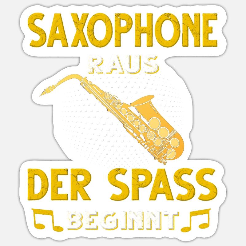 Saxophon. - Sticker Größe S (10 x 10 cm) - Mattweiß