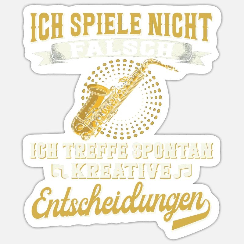 Saxophon. - Sticker Größe S (10 x 10 cm) - Mattweiß