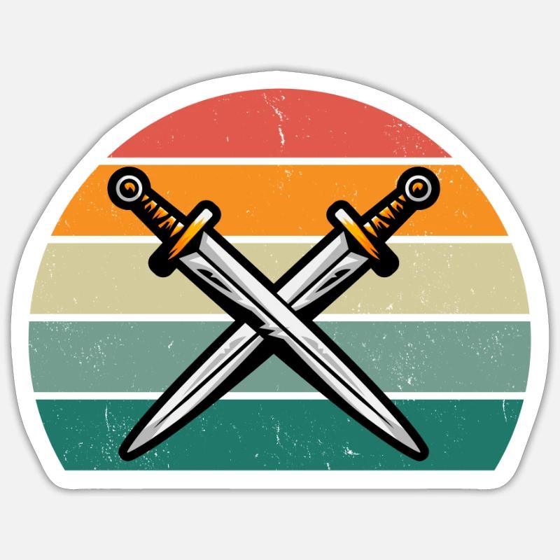 Sword Fighting Sword Blade Lance Sabre Dagger Sticker size S (10 x 10 cm)