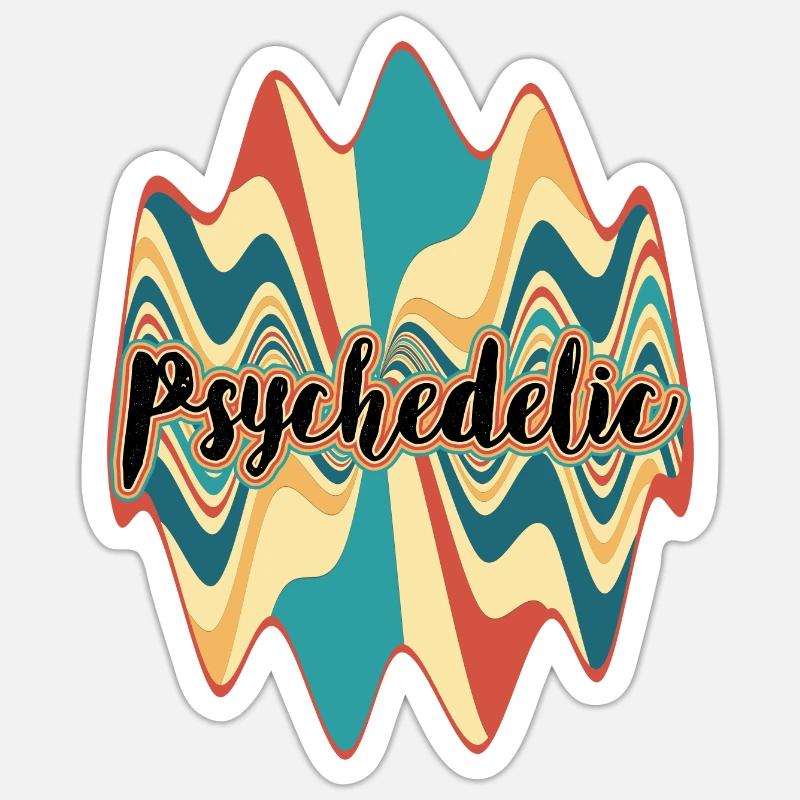 Psychedelic - Sticker Größe S (10 x 10 cm) - Mattweiß