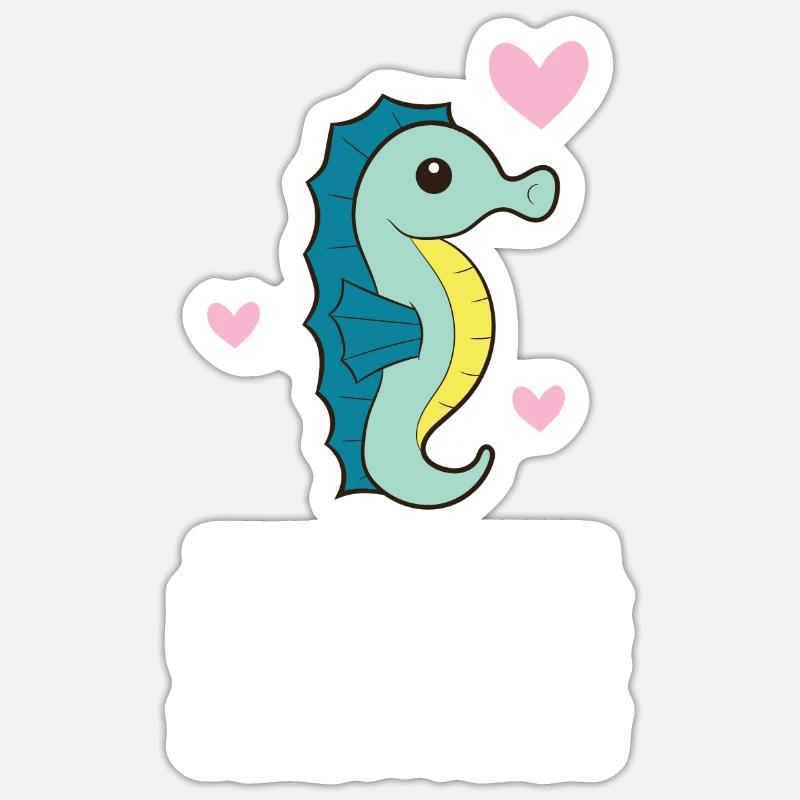 Nur ein Mädchen, das Seepferdchen liebt Sticker Größe S (10 x 10 cm)