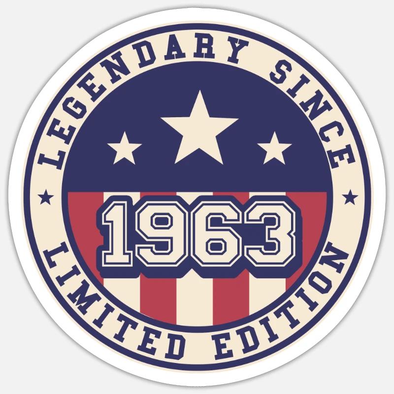 Legendary Since 1963 60. Geburtstag - Sticker Größe S (10 x 10 cm) - Mattweiß