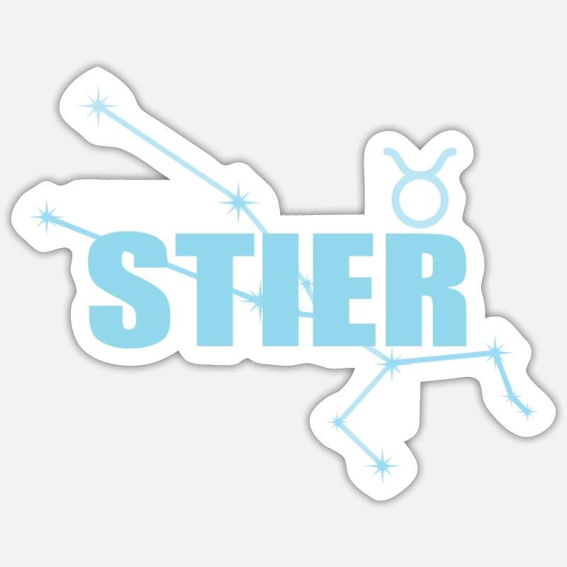 Stier Sternzeichen Taurus Sternbild - Sticker Größe S (10 x 10 cm) - Mattweiß