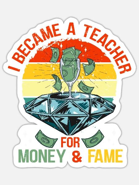 Grundschule Lehrer Kindergarten Erzieherin - Sticker Größe S (10 x 10 cm) - Mattweiß