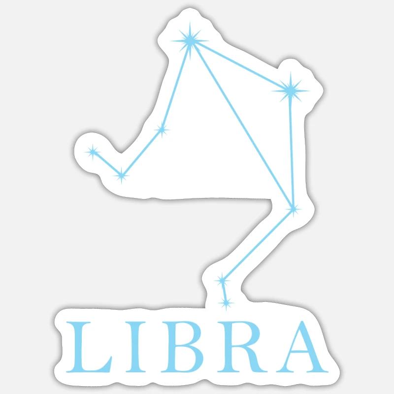 Sternkonstellation Sternzeichen Libra - Sticker Größe S (10 x 10 cm) - Mattweiß