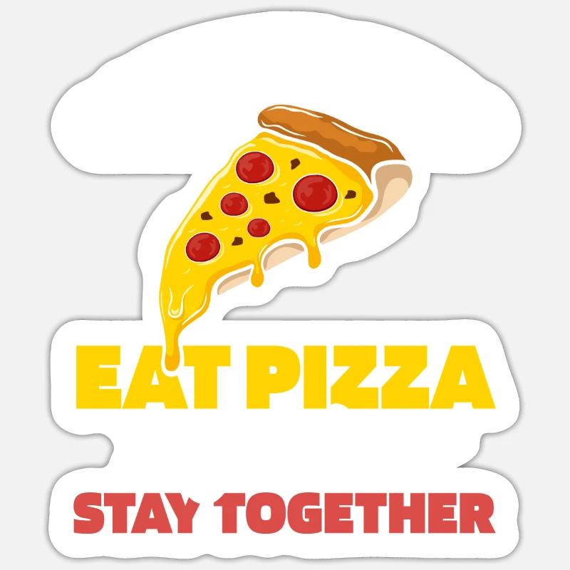 Couple de pizzas - Sticker taille S (10 x 10 cm) - blanc mat