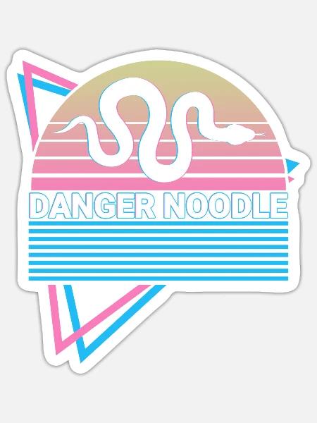 Danger Noodle Retro Snake - Sticker Größe S (10 x 10 cm) - Mattweiß