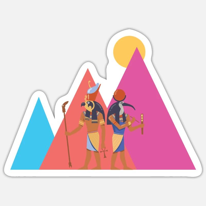 Pyramides égyptiennes Egypte - Sticker taille S (10 x 10 cm) - blanc mat