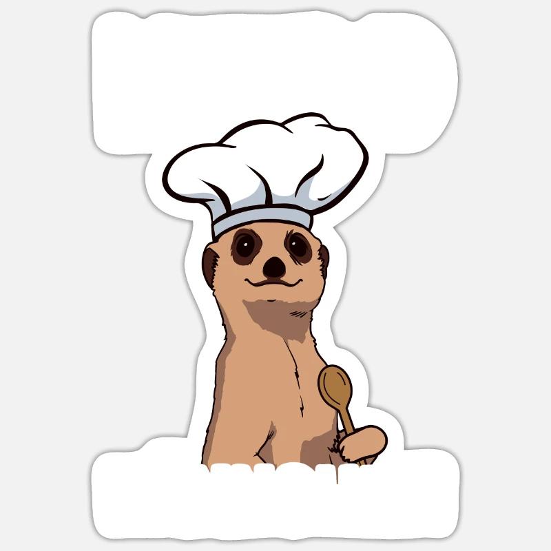 Herdmännchen Erdmännchen Koch Backen Bäcker Sticker Größe S (10 x 10 cm)