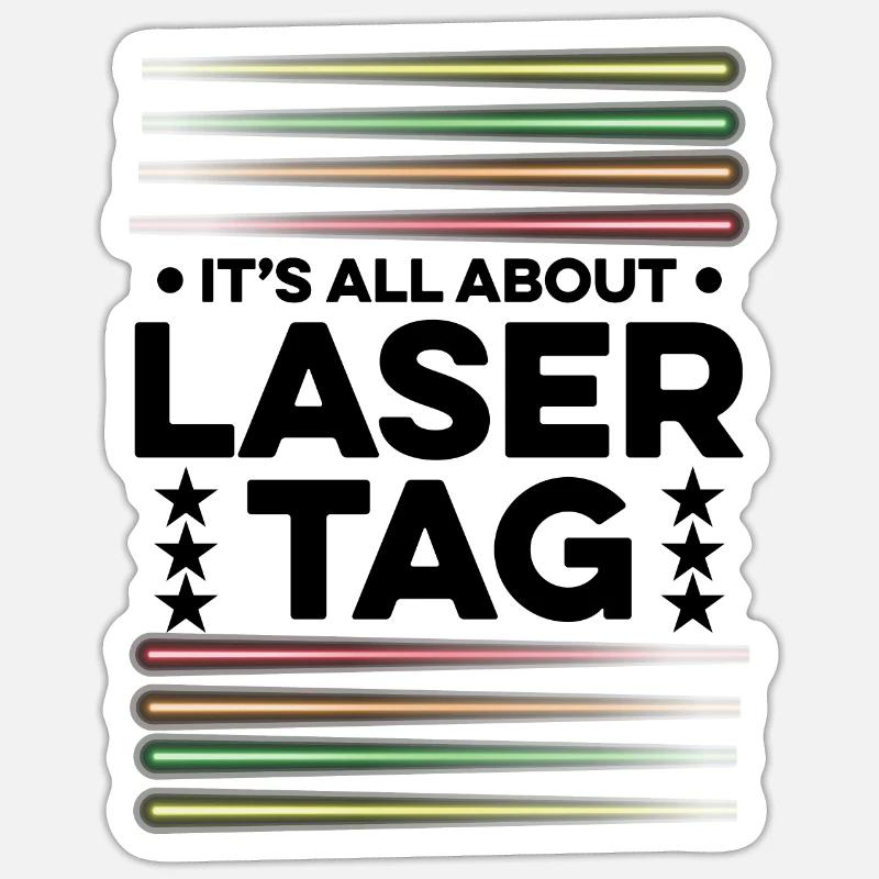 Ask Me About Lasertag Lasergame Phaser Lasertag Pl - Sticker Größe S (10 x 10 cm) - Mattweiß
