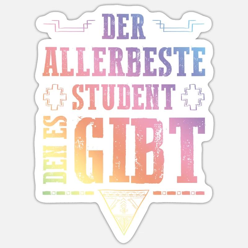 Allerbester Student - Sticker Größe S (10 x 10 cm) - Mattweiß