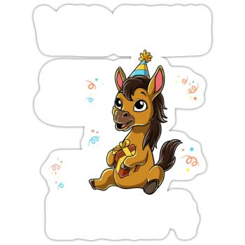 4. Geburtstag Pferd Wild Frech Und Endlich 4 Jahre - Sticker Größe S (10 x 10 cm) - Mattweiß - Vorne