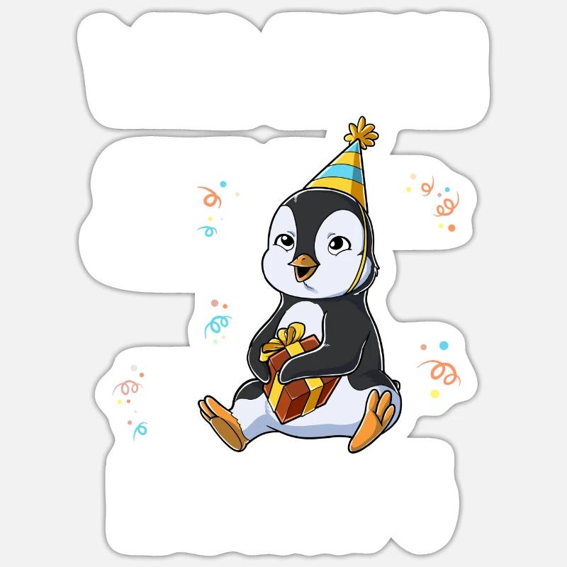5. Geburtstag Pinguin Wild Frech Und Endlich 5 - Sticker Größe S (10 x 10 cm) - Mattweiß