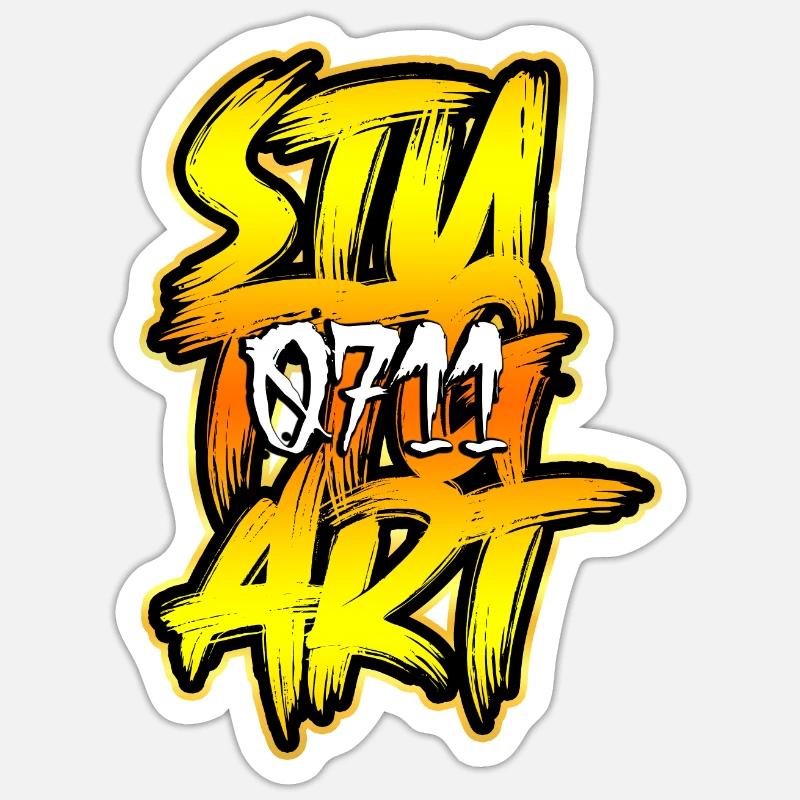 Stuttgart 0711 - Sticker taille S (10 x 10 cm) - blanc mat