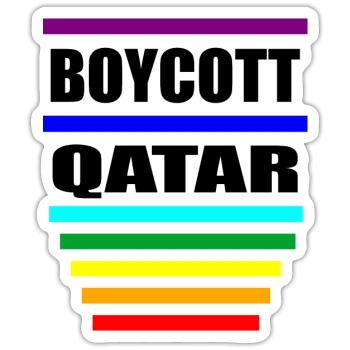 Boycott Qatar Sayings Rainbow - Sticker size S (10 x 10 cm) - white matte - Front