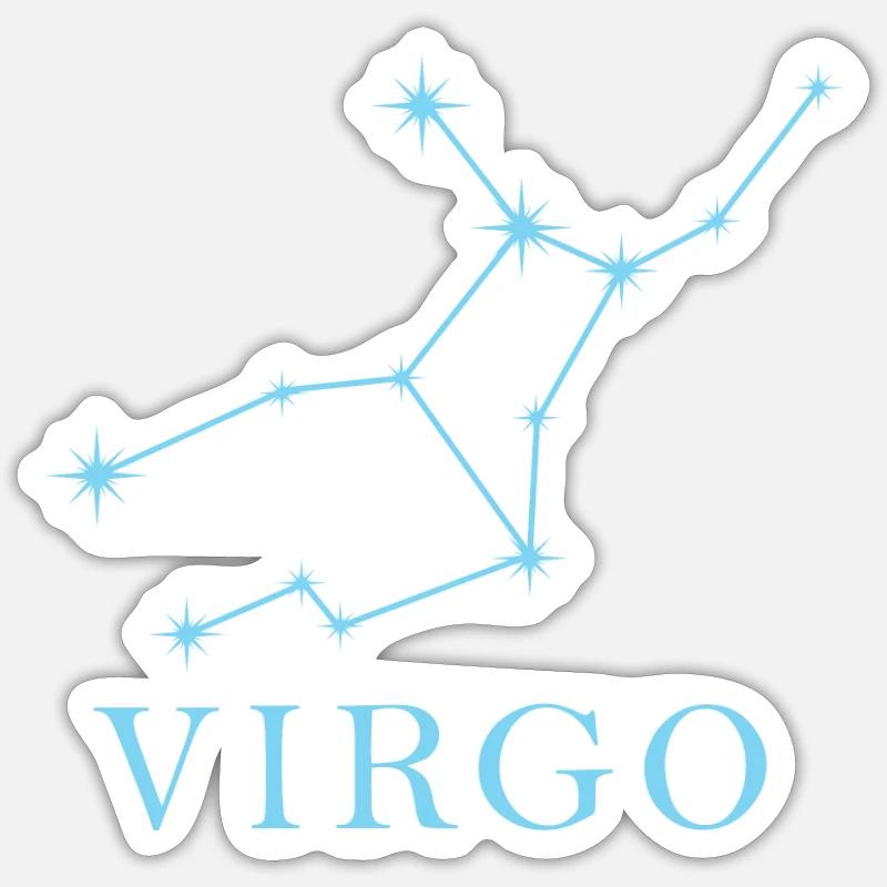 Sternkonstellation Sternzeichen Jungfrau - Sticker Größe S (10 x 10 cm) - Mattweiß
