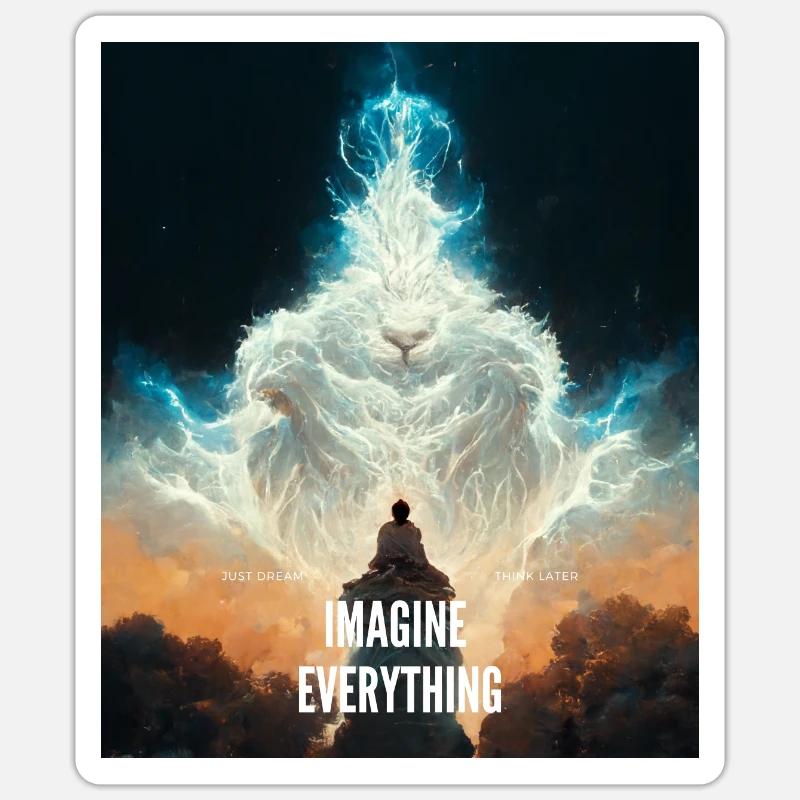 Imagine - Sticker size S (10 x 10 cm) - white matte