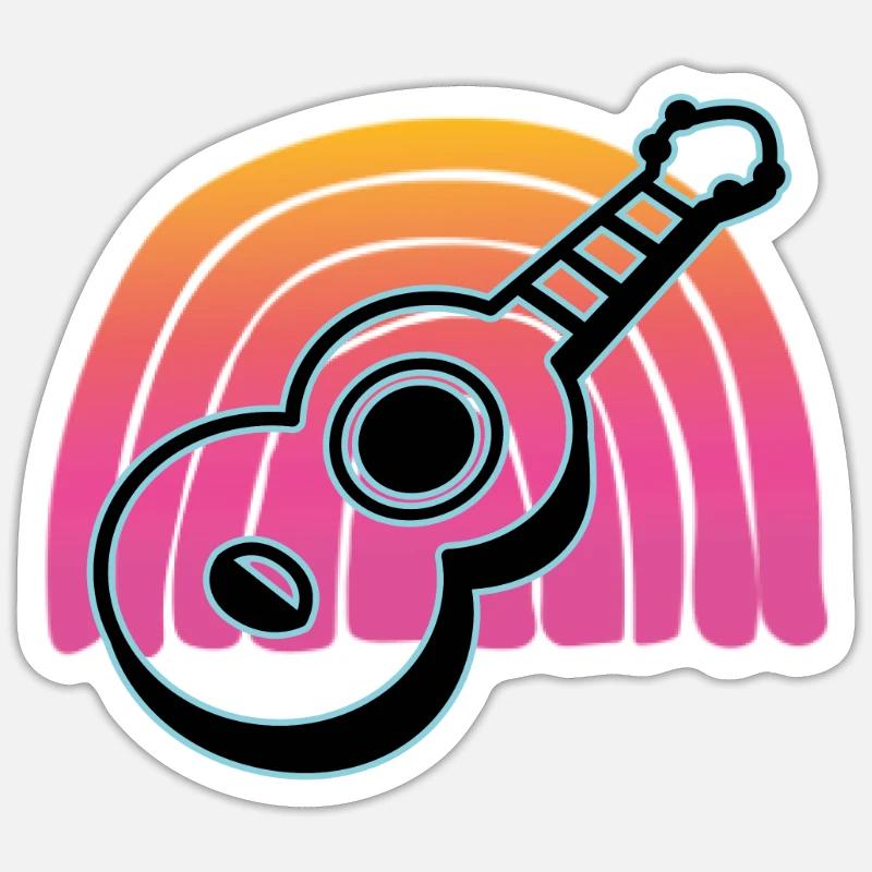 Ukuleles Vitage - Sticker size S (10 x 10 cm) - white matte