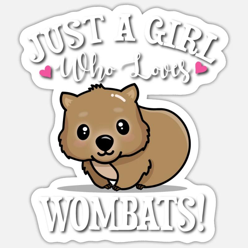 Wombat - Sticker Größe S (10 x 10 cm) - Mattweiß