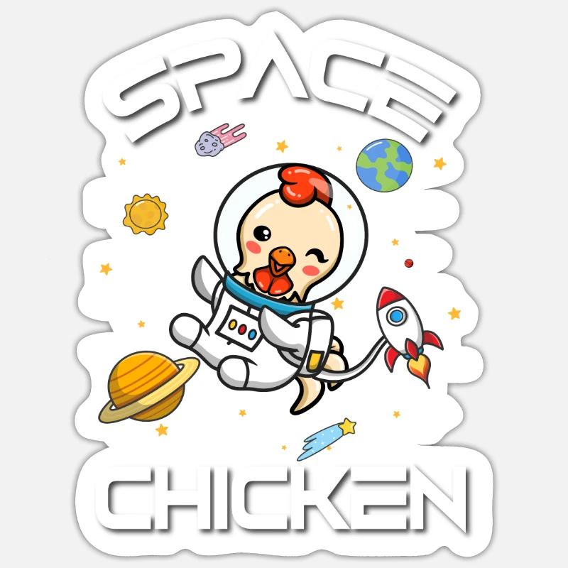 Poulet - Sticker taille S (10 x 10 cm) - blanc mat