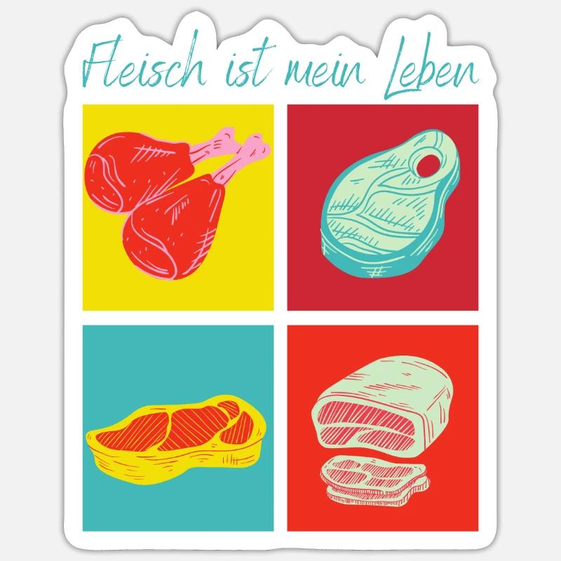 Meat eats life - Sticker size S (10 x 10 cm) - white matte