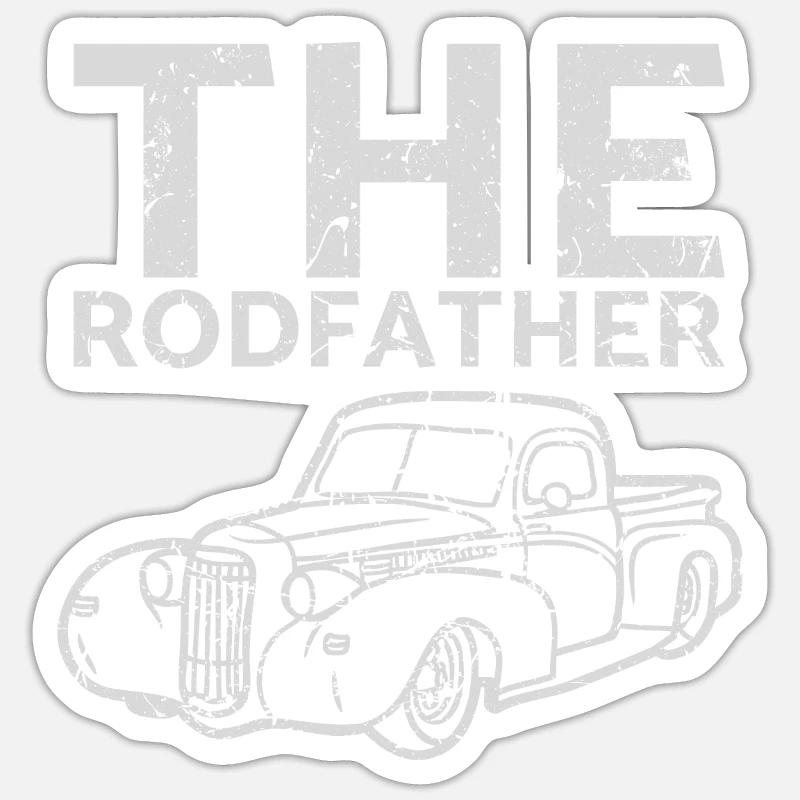 Das Rodfather-design Für Oldtimer-fans - Sticker Größe S (10 x 10 cm) - Mattweiß