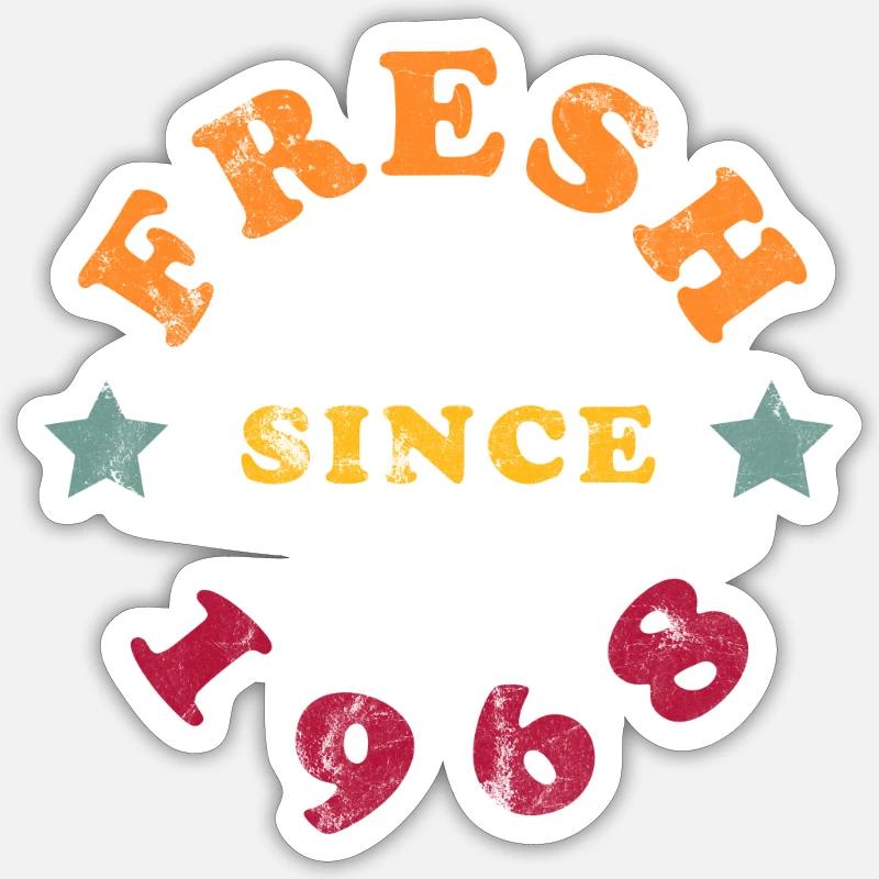 Millésime 1968 - Sticker taille S (10 x 10 cm) - blanc mat