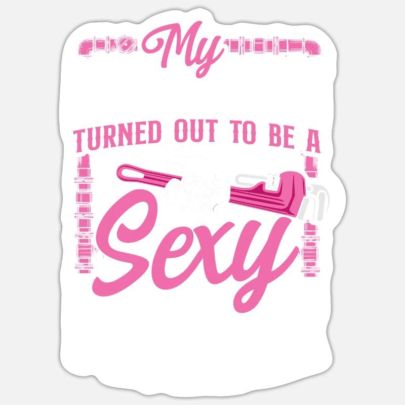 Plombier plombier mon prince - Sticker taille S (10 x 10 cm) - blanc mat