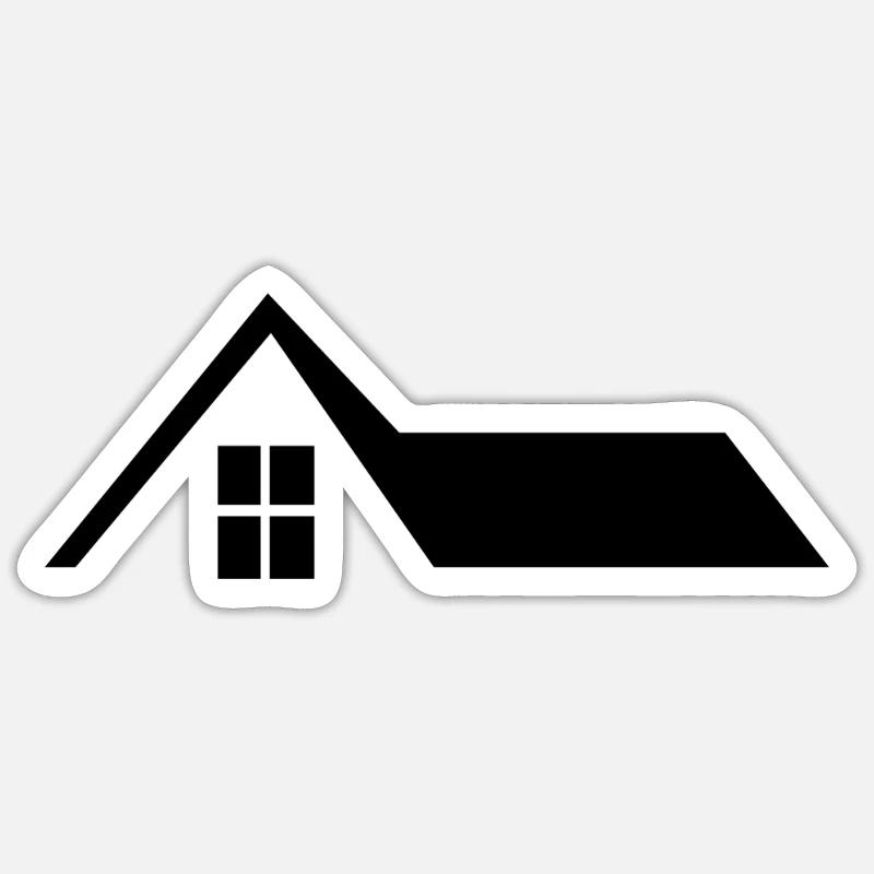 Toit de la maison - Sticker taille S (10 x 10 cm) - blanc mat