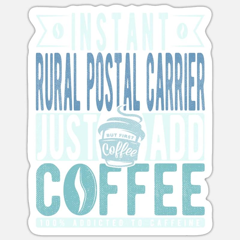 Ländlicher Postleitzertagung Kaffee Spruch Sticker Größe S (10 x 10 cm)