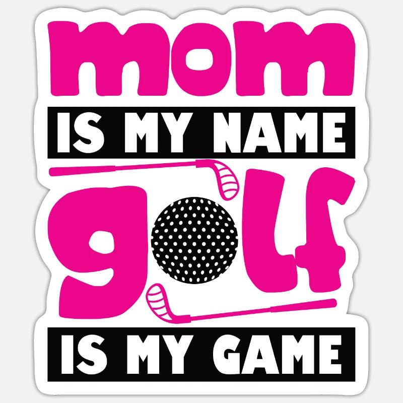 Golfspieler Golfer Golfschläger Golfen Golf Mutter - Sticker Größe S (10 x 10 cm) - Mattweiß