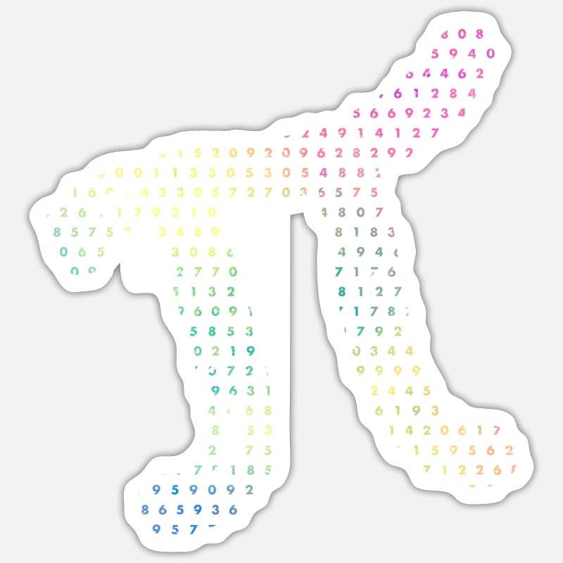 Digits of Pi in Source Code Numbers Pi Day 3.14159 Sticker size S (10 x 10 cm)