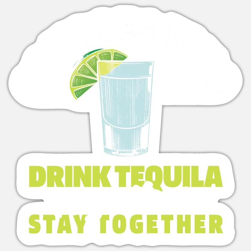 Paire de tequila - Sticker taille S (10 x 10 cm) - blanc mat
