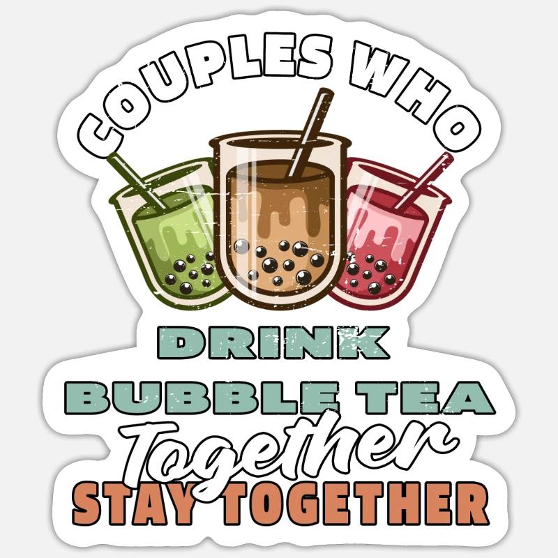 Bubble Tea Boba Paar Sticker Größe S (10 x 10 cm)